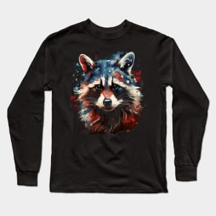 Patriotic Raccoon Long Sleeve T-Shirt